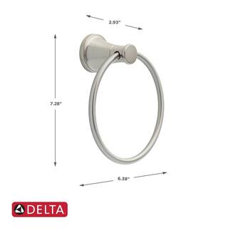 Delta Casara Wall Mount Towel Ring in SpotShield Brushed Nickel CSA46-BN