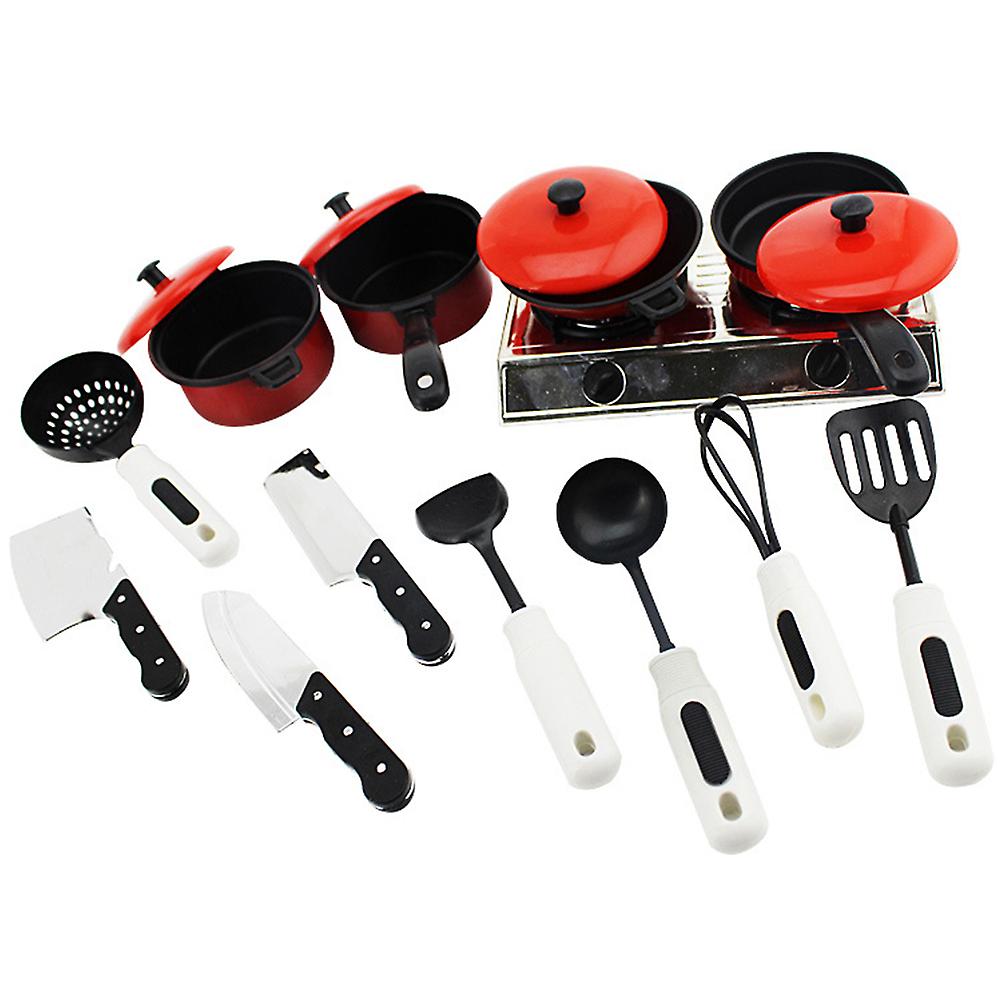 13pcs/Set Kitchen Red Cutlery Toys Baby Suit Playing Function Cooking Utensils Educational Toys