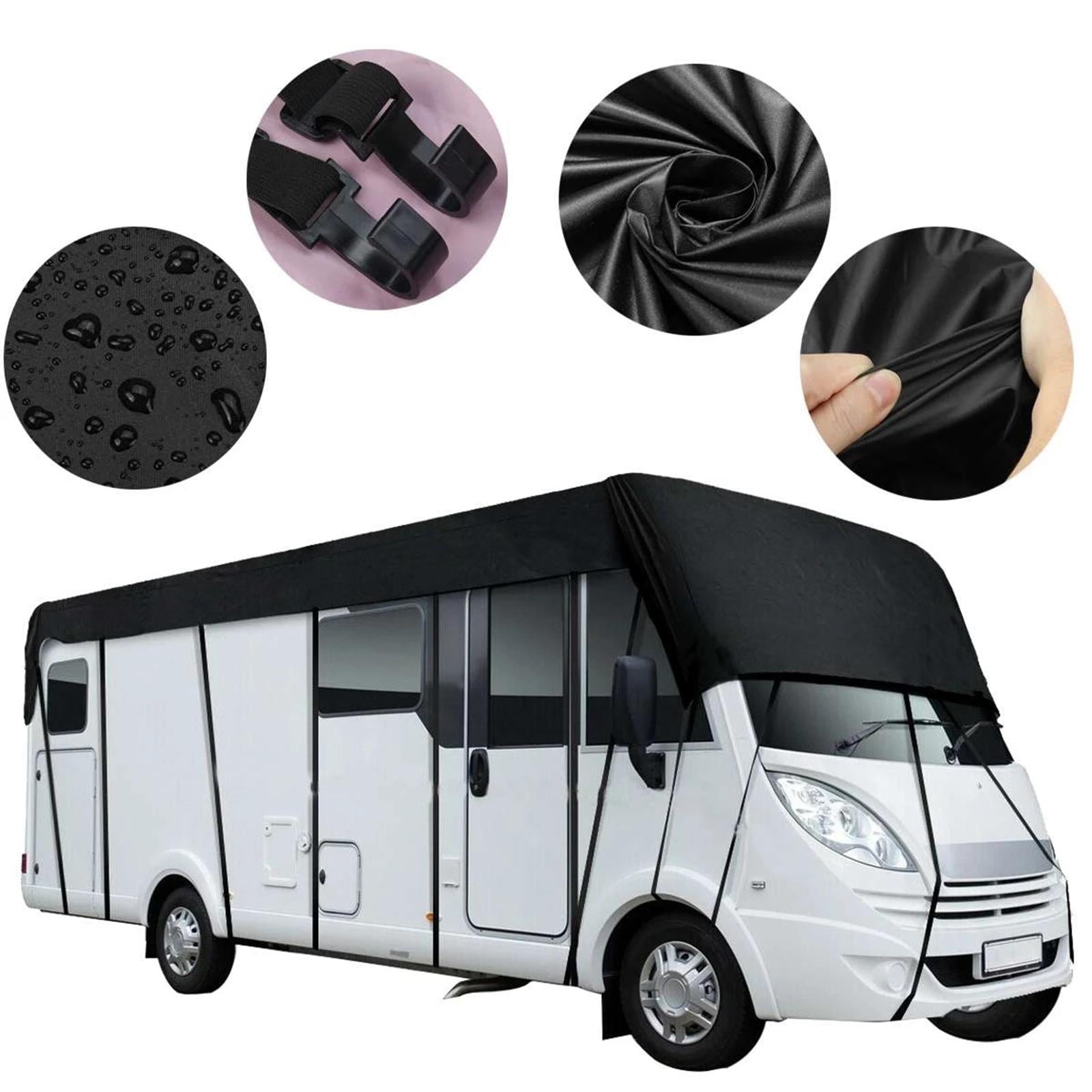 Portable RV Roof Cover Water Motorhome Tarpaulin Protective Wind Collapsible Dust for Travel Trailers 8.5m x