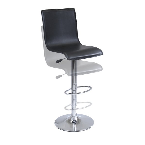 Bar stool，Wood Spectrum High Back Adjustable Swivel Stool， Black and Chrome Finish