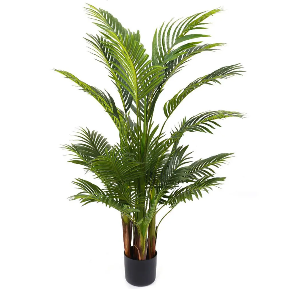 Home decorative bonsai plant potted artificial Areca palm green leaves home wedding decor artificial plants luxury artificial