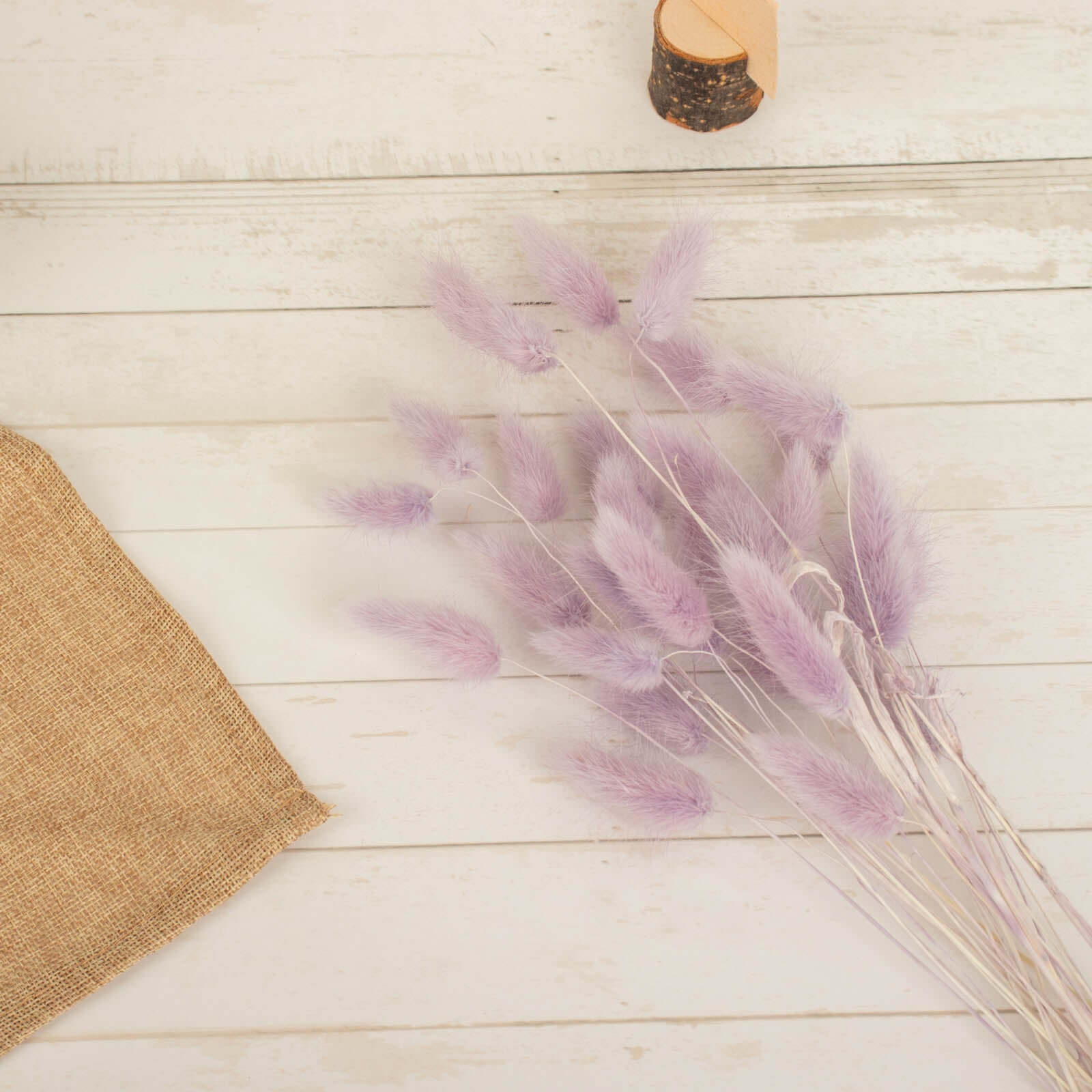 50 Pack Lavender Lilac Rabbit Tail Dried Pampas Grass Flower Bouquets, Boho Stem Arrangements 15