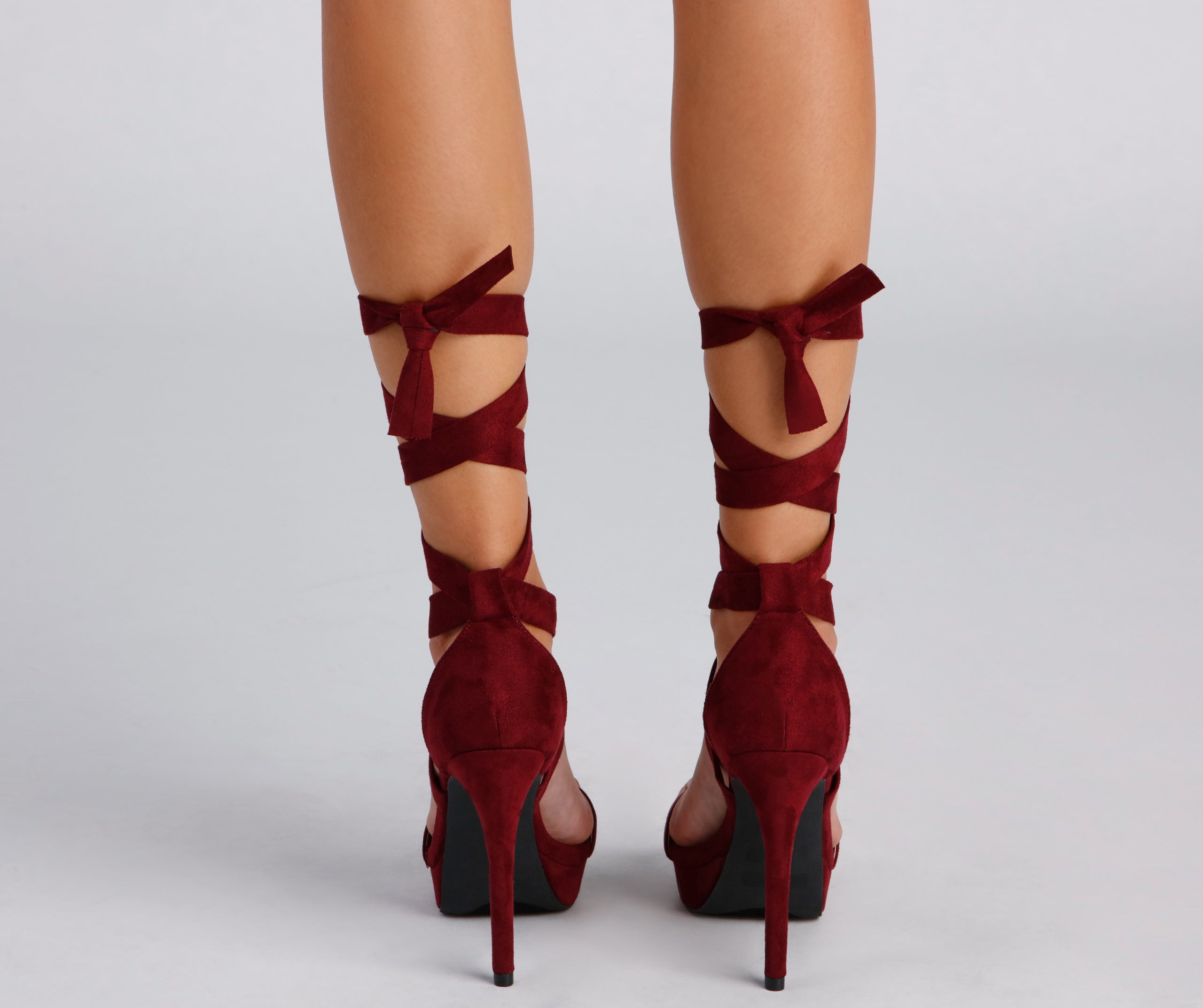 Make A Point Lace-Up Stiletto Heels