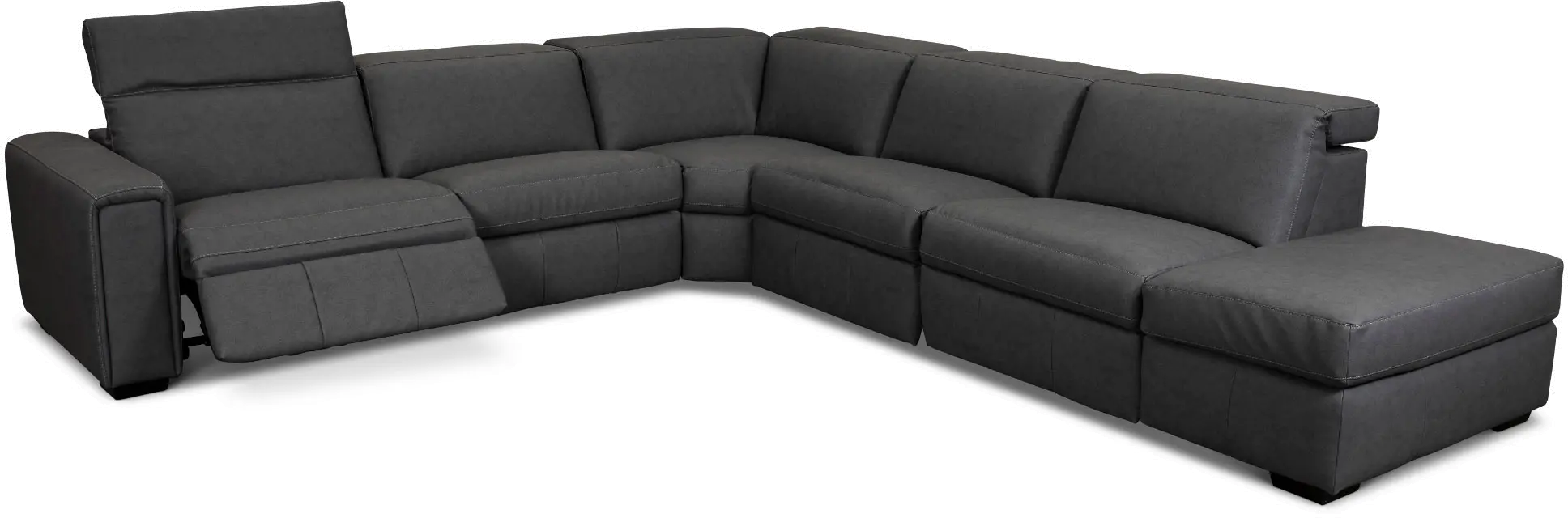 Titan Charcoal 5 Piece Power Reclining Sectional