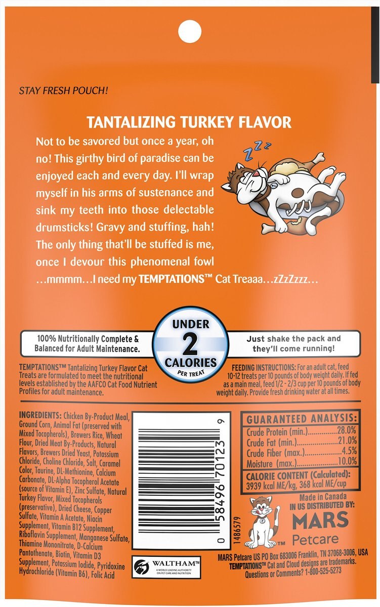 Temptations Classic Tantalizing Turkey Flavor Soft and Crunchy Cat Treats