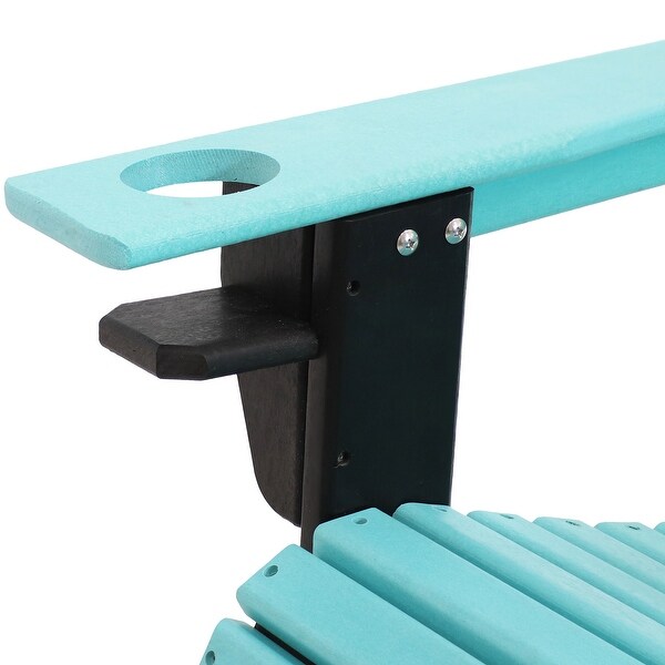 AllWeather Turquoise/Black Outdoor Adirondack Chair with Drink Holder