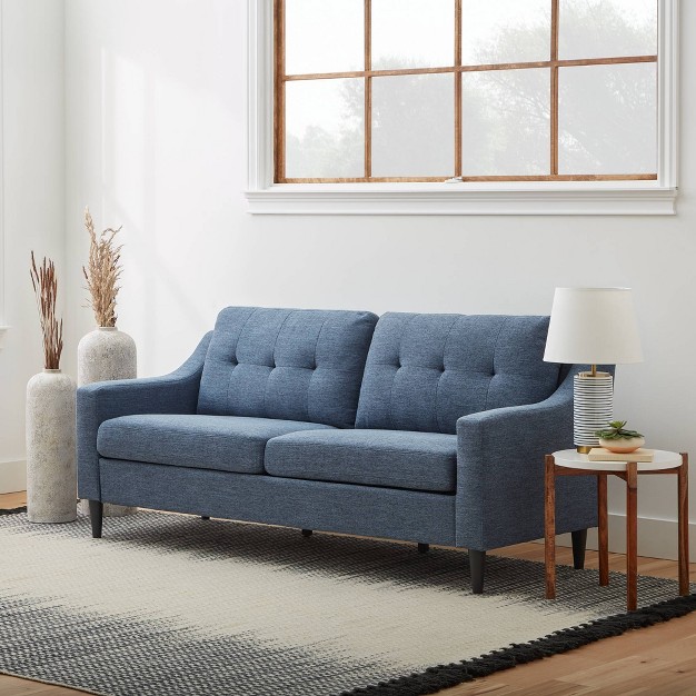 Ellen Upholstered Scooped Arm Sofa With Square Tufting Brookside Home