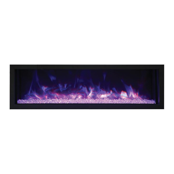 Remii by Amantii Panorama Deep 65-Inch Built-In Electric Fireplace with Black Steel Surround