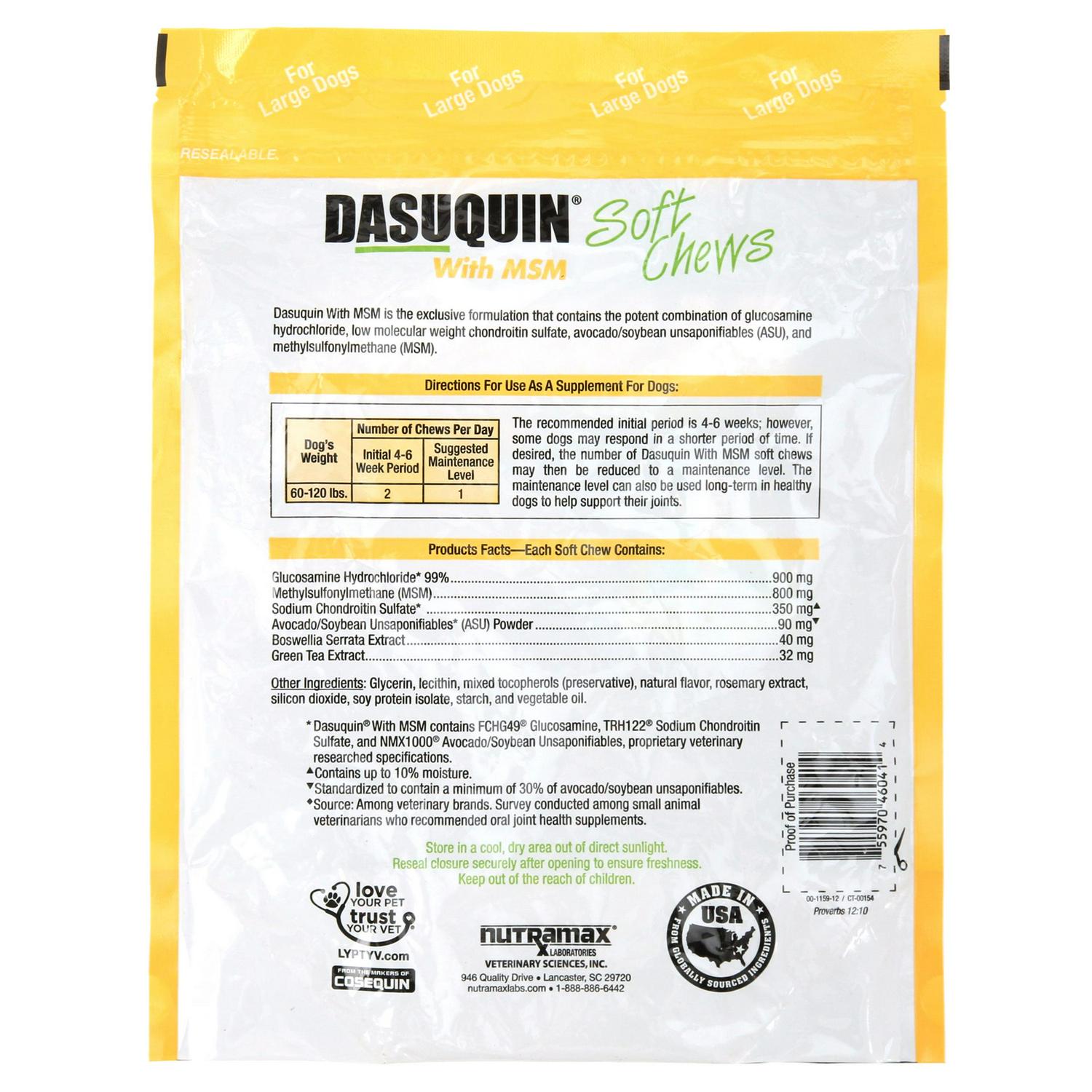 Nutramax Dasuquin with MSM Joint Health Supplement for Large Dogs 150 Soft Chews  Crowdfused