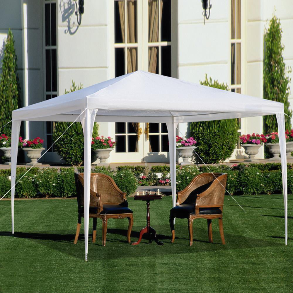 Ktaxon Wedding Canopy Party Tent without Sidewalls for Camping Outside Party BBQ 10x10ft White 18.11 in