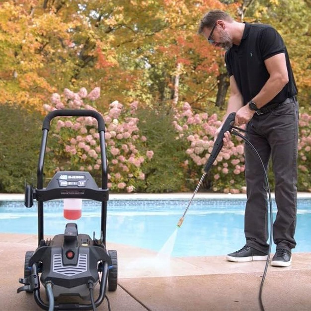 Ar Blue Clean Maxx 2300 Psi 1 5 Gpm 13 Amp Portable Electric Pressure Washer With 2 In 1 Detachable Cart And On Board Storage Black gray