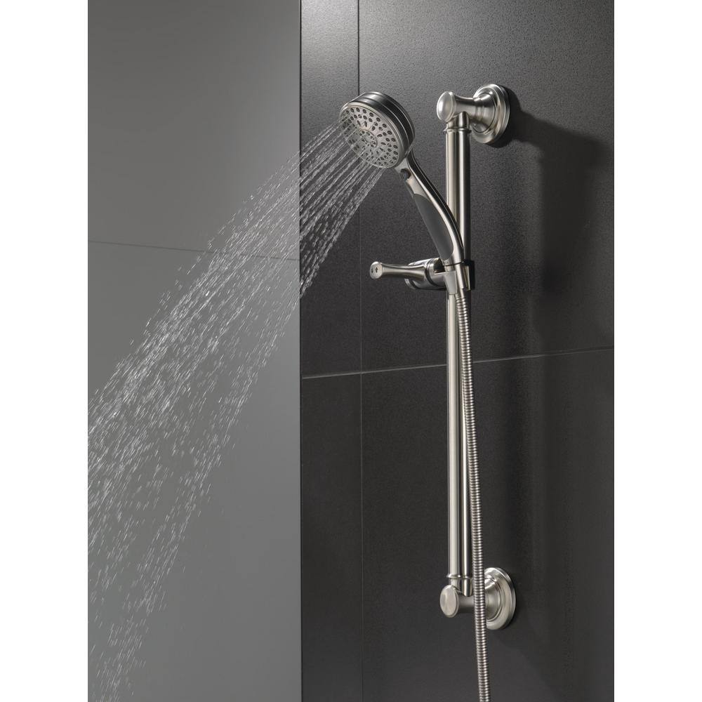 Delta Traditional Decorative ADA 9-Spray Patterns 1.75 GPM 3.75 in. Wall Mount Handheld Shower Head in Stainless 51900-SS