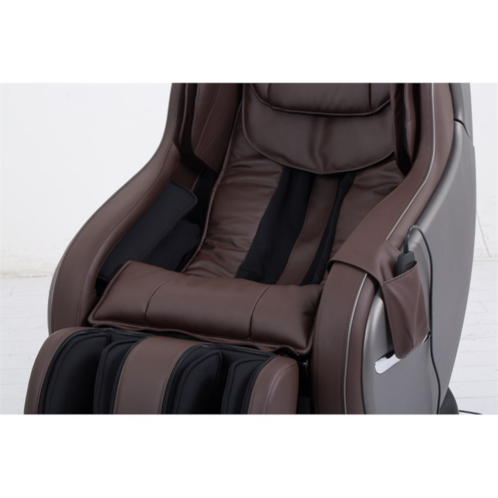 Elvis Chocolate Faux Leather Premium Massage Chair with Bluetooth Speaker   Contemporary   Massage Chairs   by Homesquare  Houzz