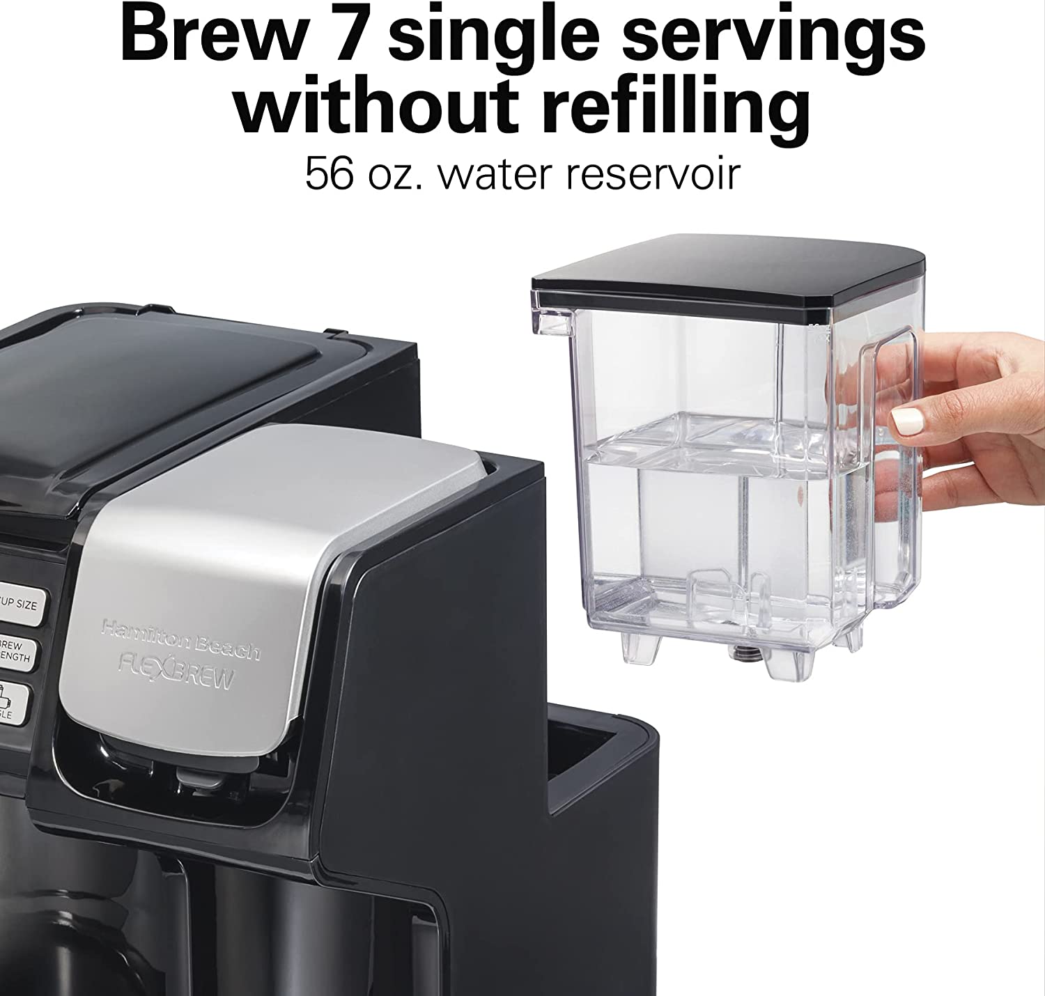 2-Way Coffee Maker, Compatible with Grounds, Combo, Single Serve & Full 12c Pot, Black - Fast Brewing