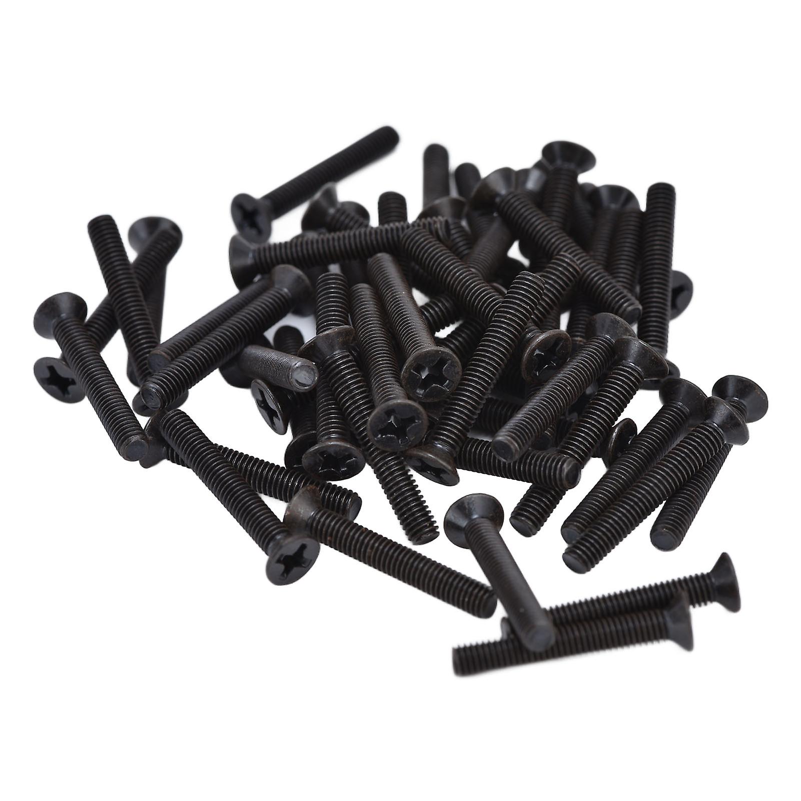 50pcs Countersunk Cross Screws Din 965 Black Galvanized Machine Screw Assortment Kitm3x16