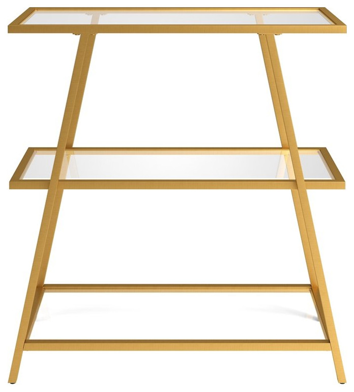 Henn ampHart 36 in. Brass Metal Bookcase   Contemporary   Bookcases   by Homesquare  Houzz