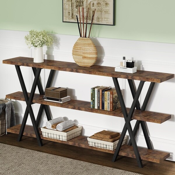 Sofa Console Table， Narrow Extra Long Console Table for Entryway