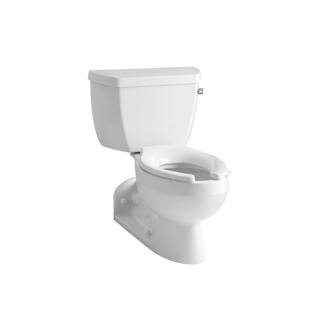 KOHLER Barrington 2-piece 1.0 GPF Single Flush Elongated Toilet in White Seat Not Included K-3652-RA-0