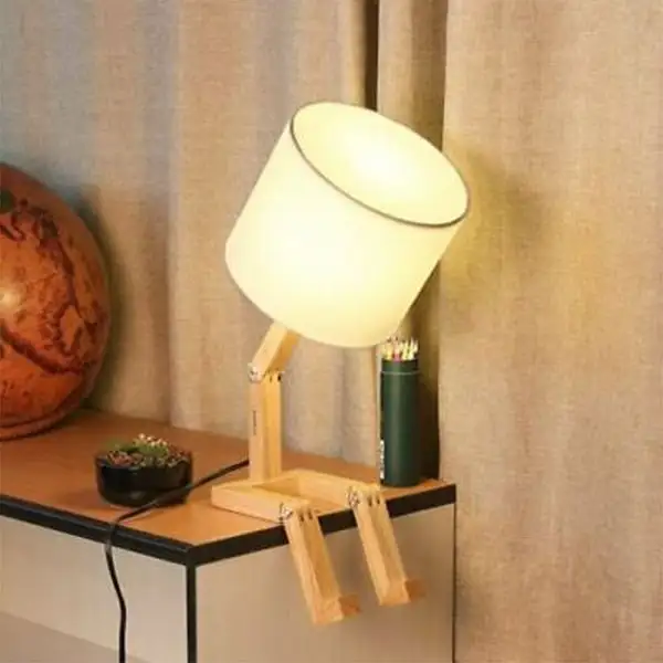 Modern Table Lamp Adjustable Wooden Bedside Desk Creative - 10.4