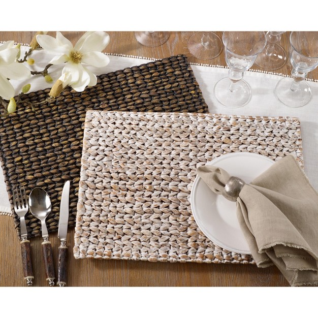 Saro Lifestyle Woven Water Hyacinth Placemat set Of 4