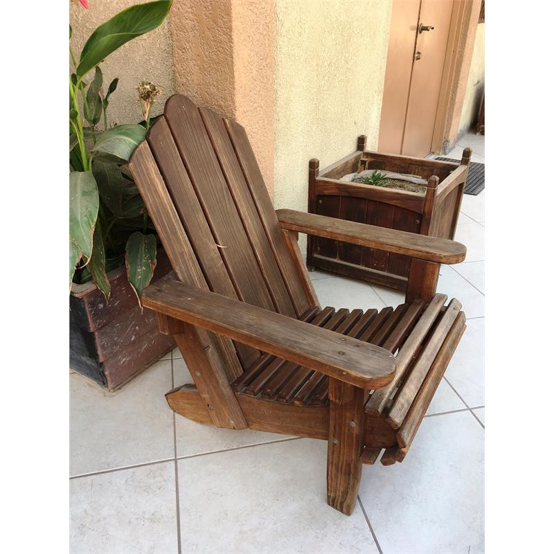 Best Redwood 36 quotSolid Wood Adirondack Chair in Mission Brown Stain   Transitional   Adirondack Chairs   by Homesquare  Houzz