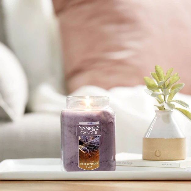 22oz Dark Lavender Oak Large Jar Candle