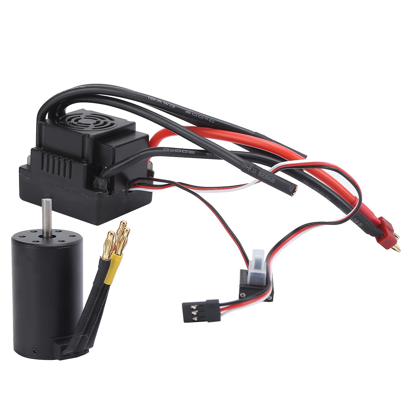 Waterproof Rc 3660 3300kv 4 Poles Brushless Motor With 80a Esc Combo Set For 1/8 Rc Car