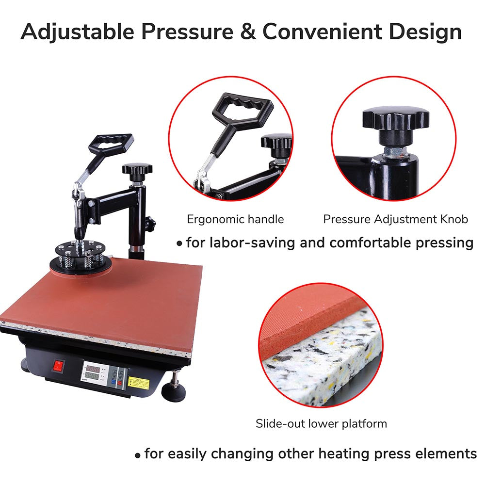 Yescom Digital Heat Press Sublimation Transfer Machine 5in1 15x15 Black