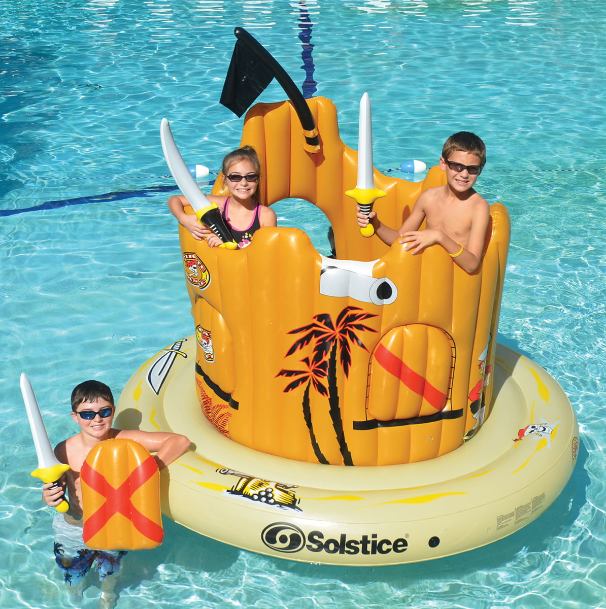 Swimline Vinyl Pirate Inflatable Play Center Pool Float, Multicolor