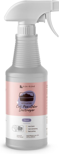 kin+kind Floral Scent Cat Pee + Odor Destroyer， 32-oz bottle