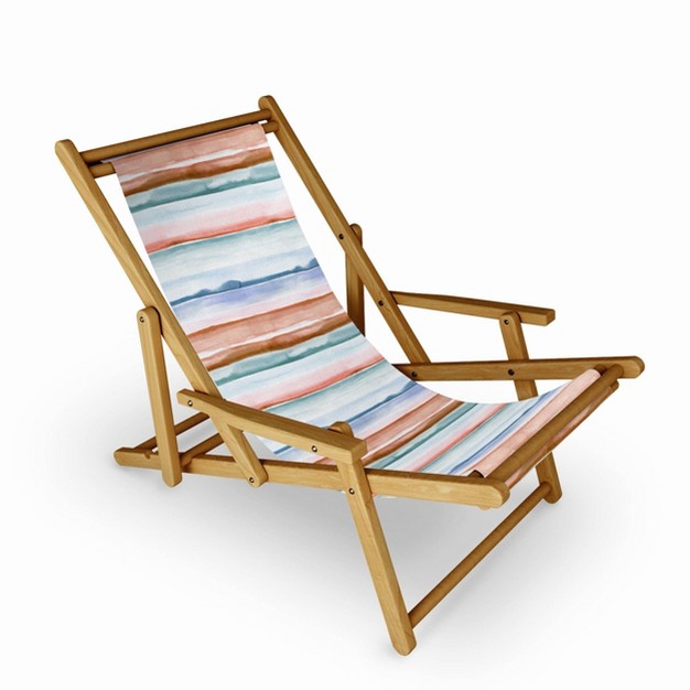 Ninola Design Relaxing Stripes Mineral Copper Outdoor Sling Chair Deny Designs