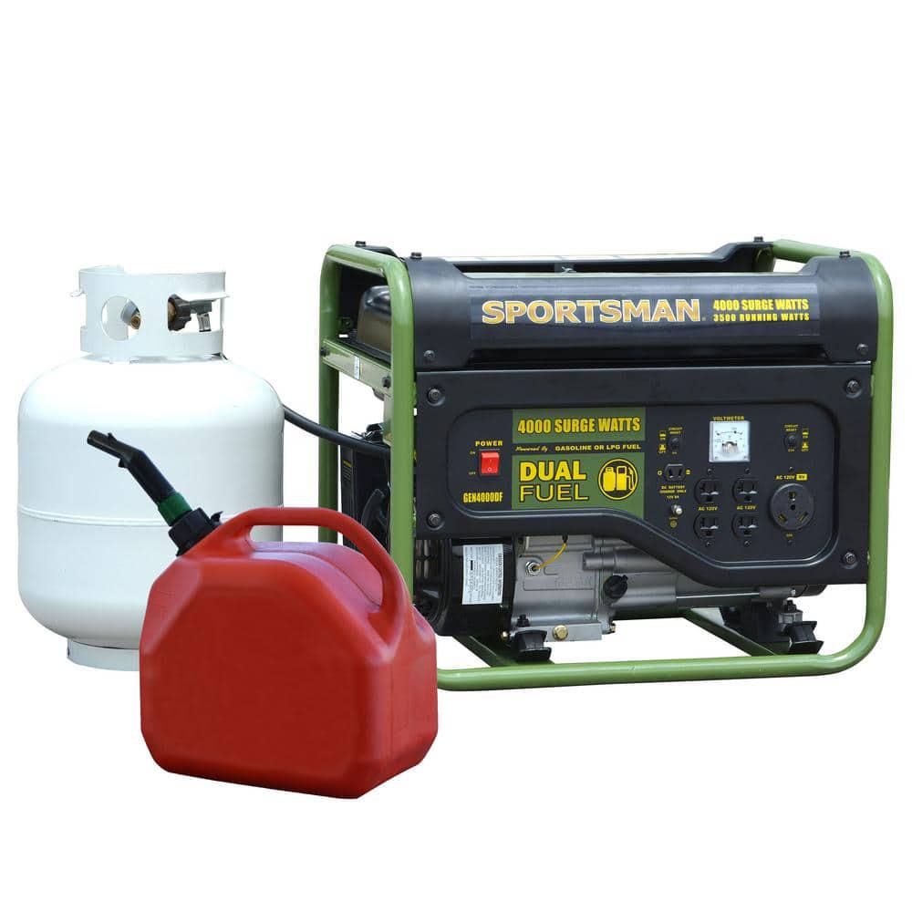 Sportsman 4000Watt3500Watt Recoil Start Dual Fuel Powered Portable Generator with Protective Cover and Wheel Kit