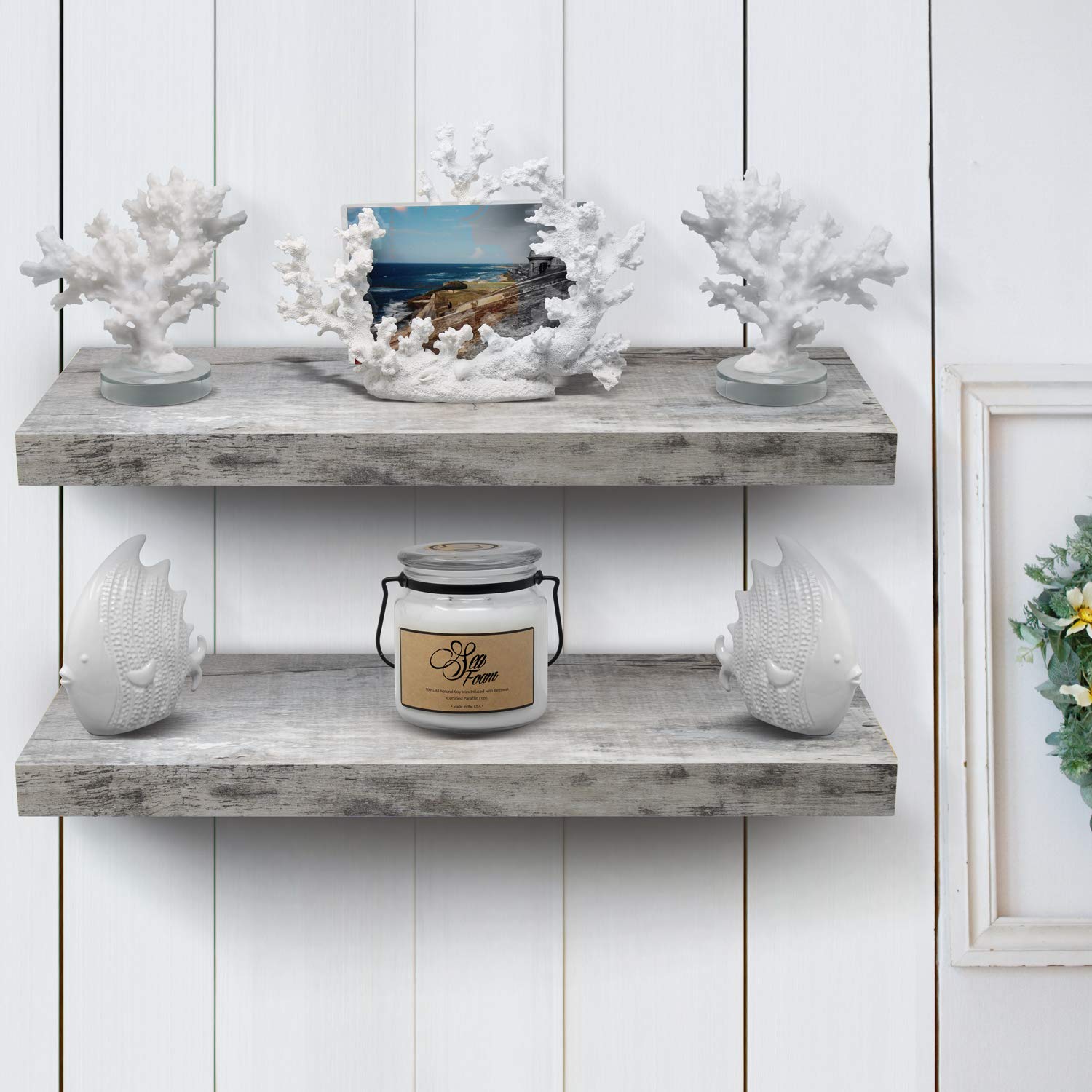 Floating Wall Shelf - Gray Wood