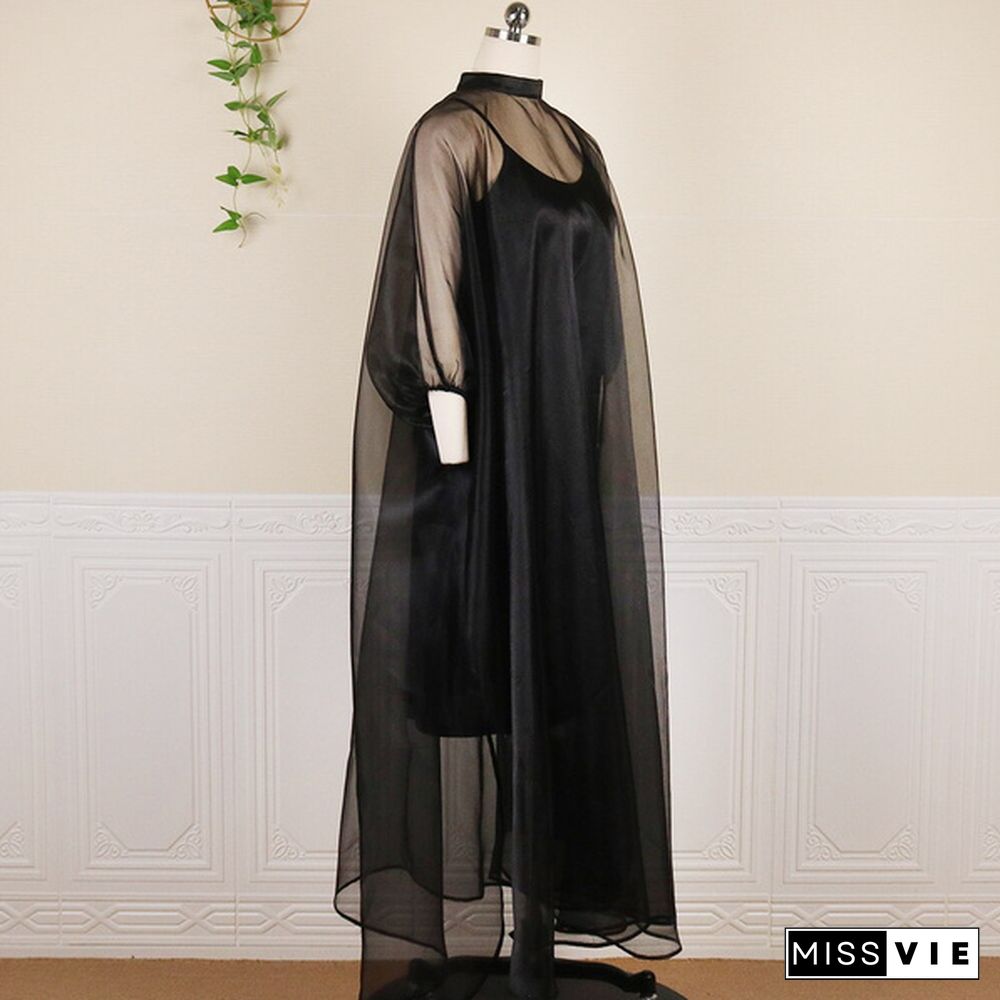 Sexy Women Oversize Dress Cover 2 Piece Outfits Loose Maxi Long Dresses Party Birthday Club Wear Spring Summer