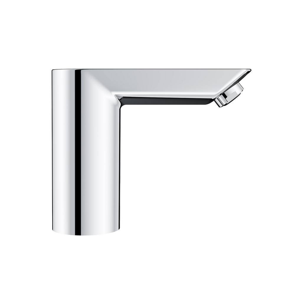 GROHE Bau Cosmopolitan Battery Powered Single Hole Touchless Bathroom Faucet with Temperature Control Lever StarLight Chrome 36466000