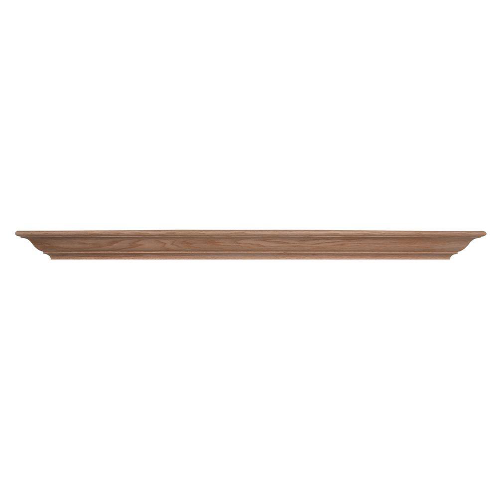 EVERMARK Expressions 5 ft. Traditional Oak Stain Grade Wood Shelf Mantel TRADR-60MTL