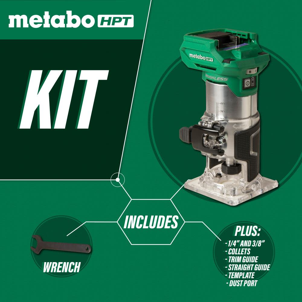 Metabo HPT 18V Cordless Trim Router Bare Tool ;