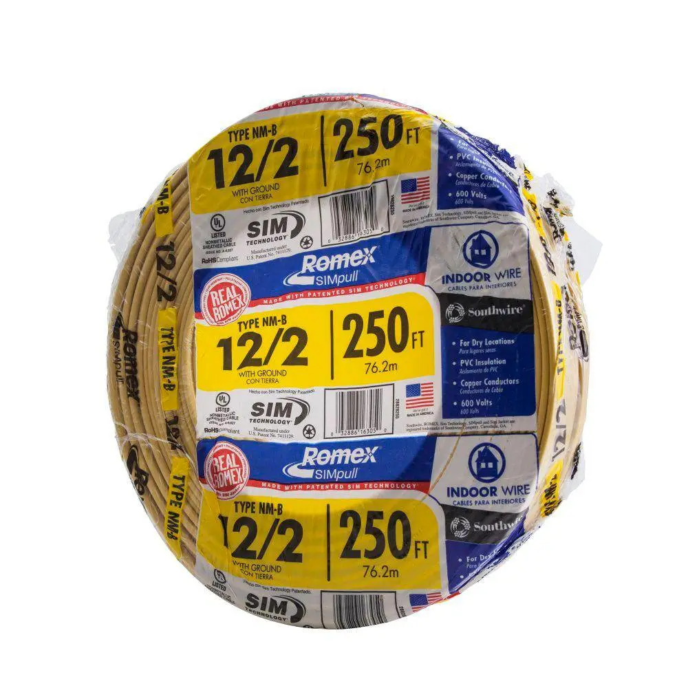 Southwire 250 ft. 122 Solid Romex SIMpull CU NM-B WG Wire