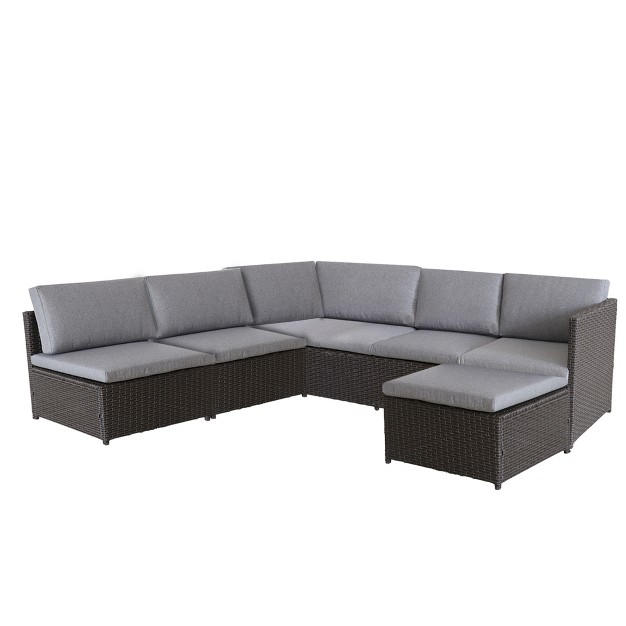 Northlight 4 piece Savannah Resin Wicker Outdoor Patio Modular Sectional Set With Cushions