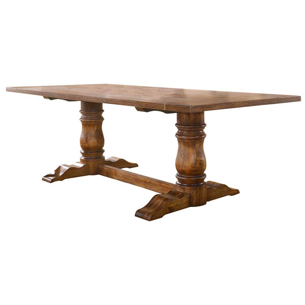 Best Master Furniture Ellen 88 in. L Rectangle Antique Natural Oak Wood Dining Table (Seats 8) ELLEANT