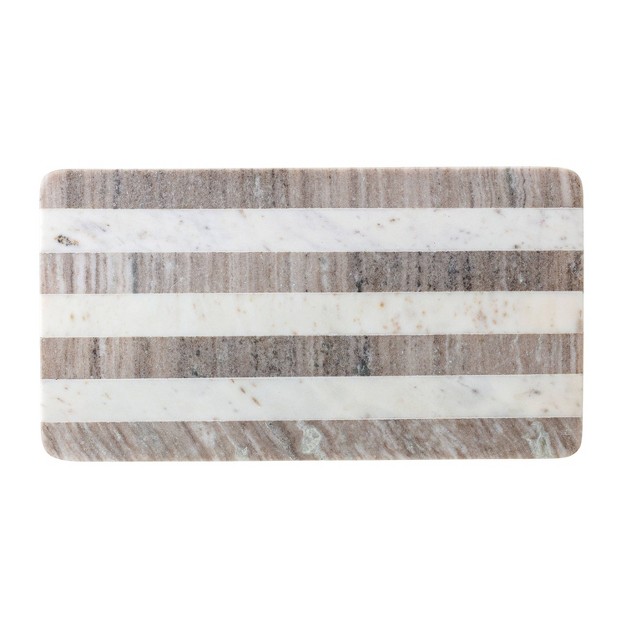 X 11 quot Marble Cutting Board With Striped White beige Storied Home