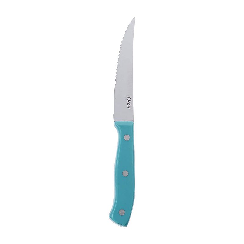 Oster Evansville 14 Piece Stainless Steel Kitchen Knife Cutlery Set， Turquoise