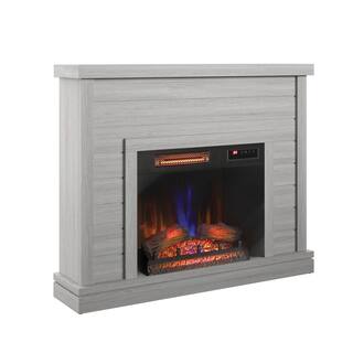 Twin Star Home 52 in. Shiplap Freestanding Electric Fireplace in Sargent Oak with 3D Fireplace Insert 28WM6603-PO101S