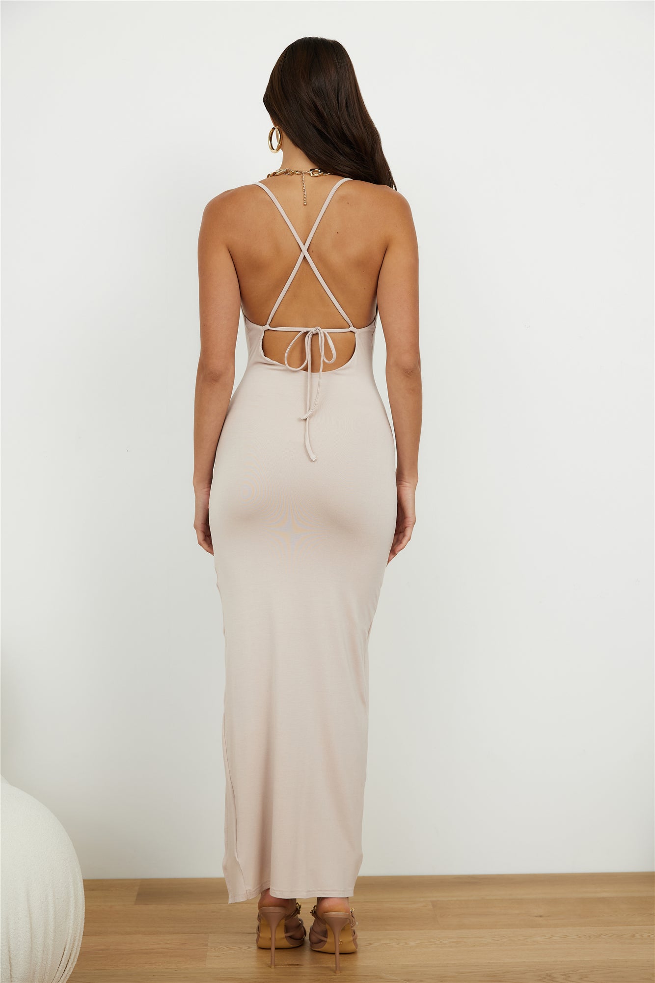 I'm Feeling It Maxi Dress Beige