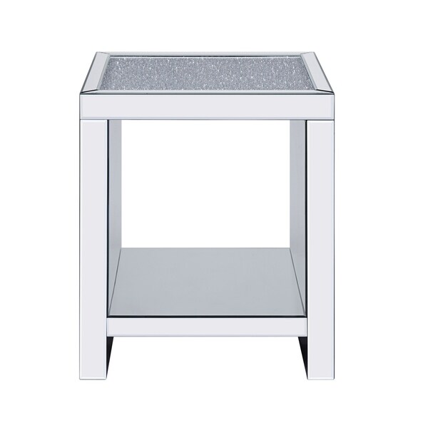 ACME Malish End Table， Mirrored