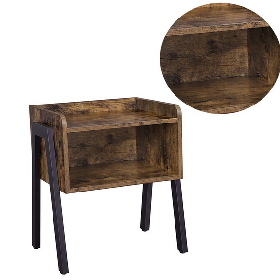 Benzara BM193918 Wooden Stackable End Table with I...