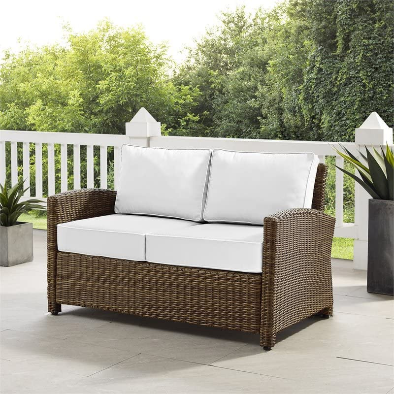 Outdoor Loveseat  Cushioned Seat With Removable Covers   Tropical   Outdoor Loveseats   by Decor Love  Houzz