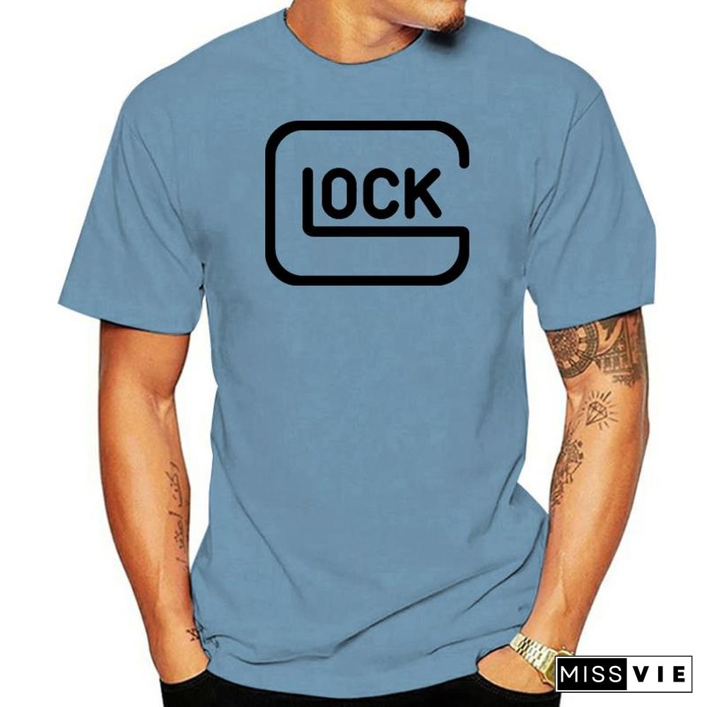 Pure Cotton Clothing T-Shirt Printed Short-Sleeved Glock Fashionable Male Clothing