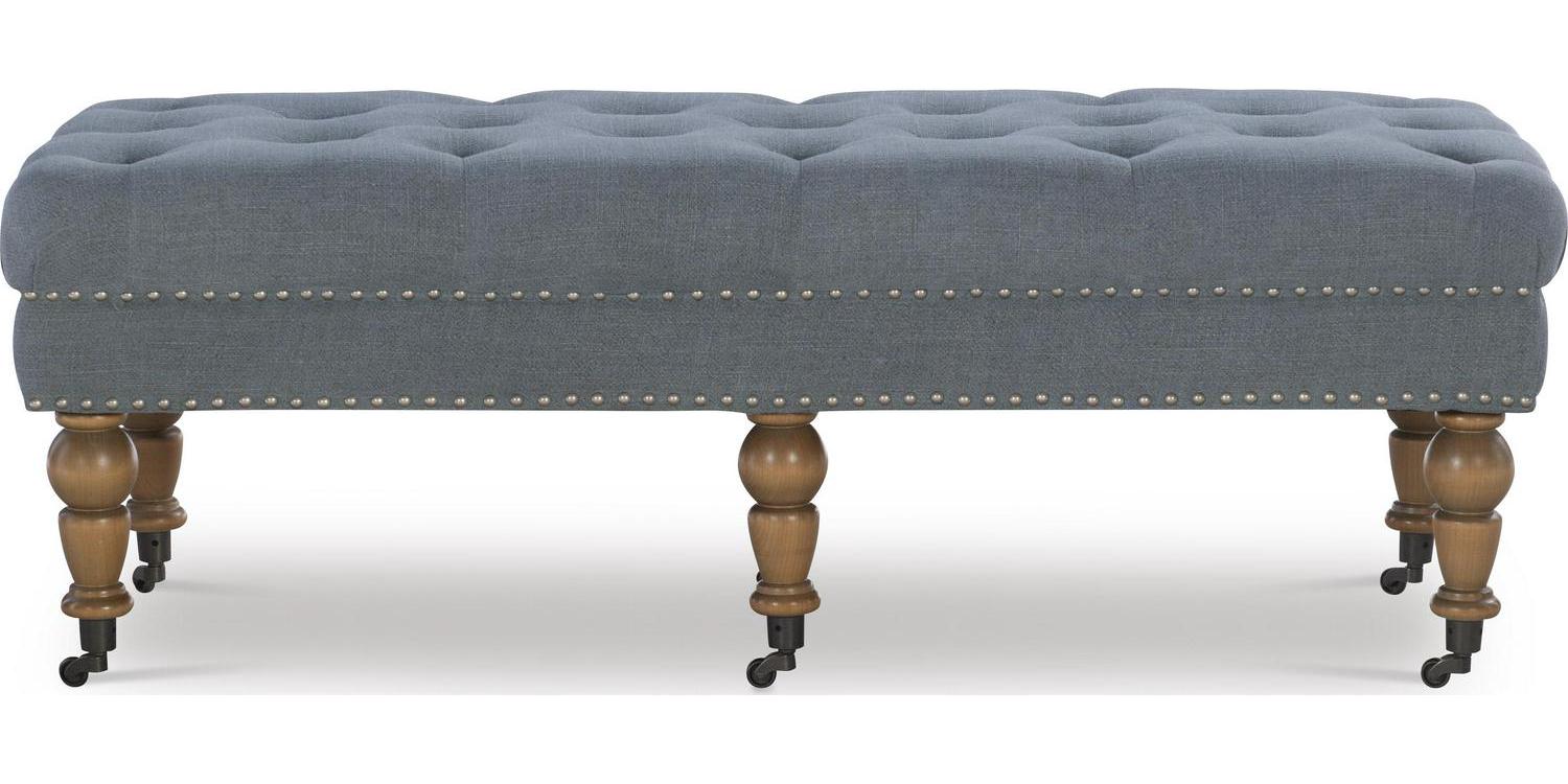 Linon Isabelle Linen Tufted Bench Multiple Sizes and Colors  Crowdfused