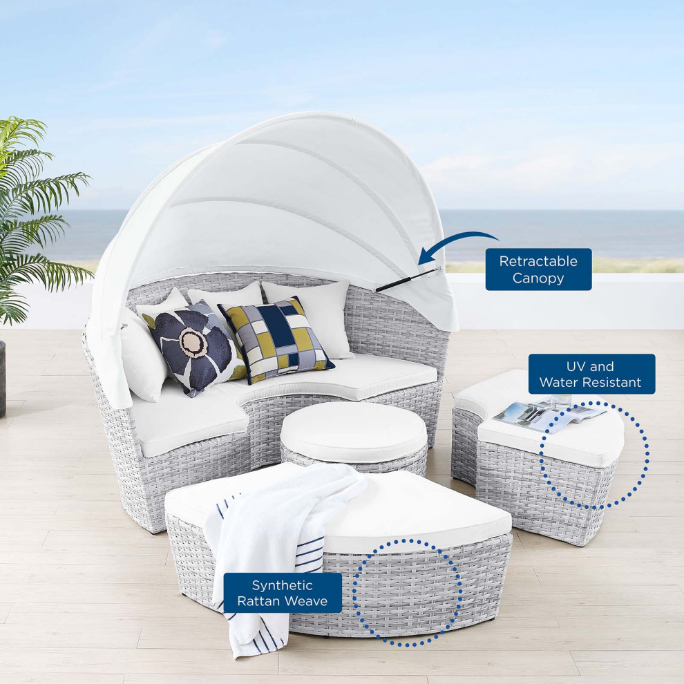 Lounge Daybed Sofa Bed  Rattan  Wicker  Modern  Outdoor Hospitality   Tropical   Outdoor Lounge Sets   by House Bound  Houzz